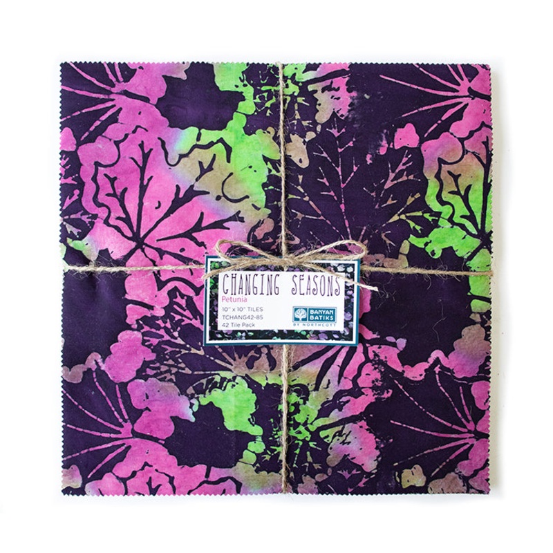 Changing Seasons 10″ x 10″ Batik Squares Petunia