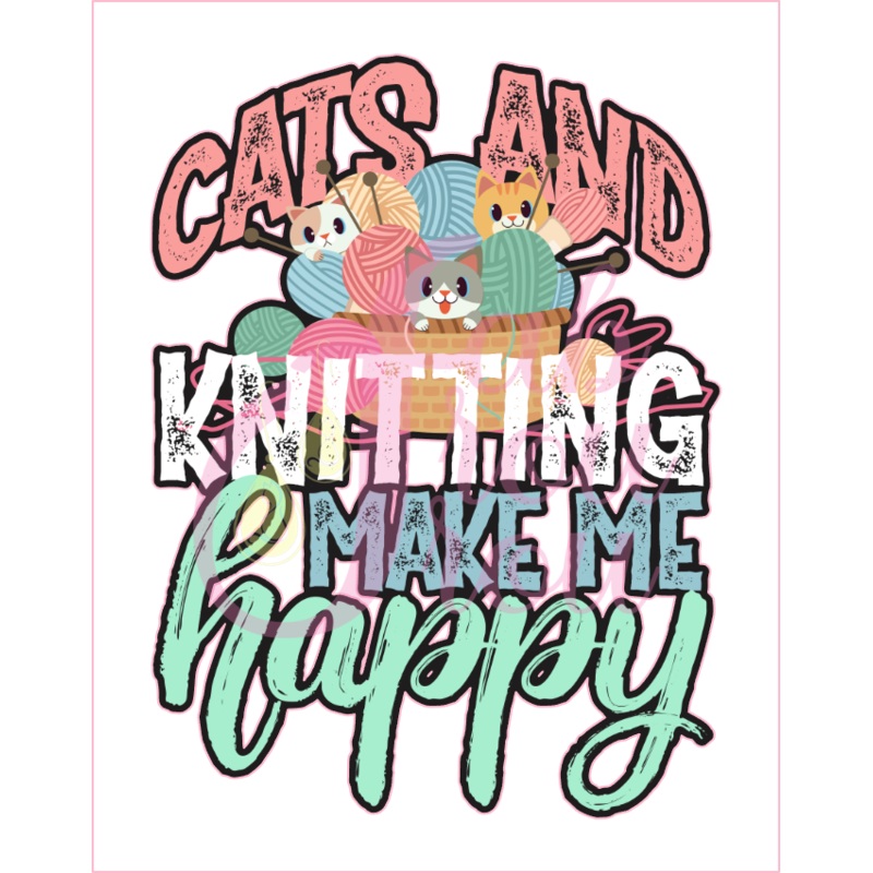 Cats and Knitting Magnet