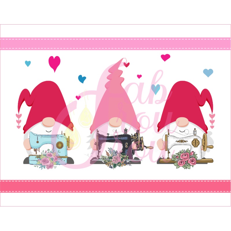 Gnome Sewing Machine Trio Magnet