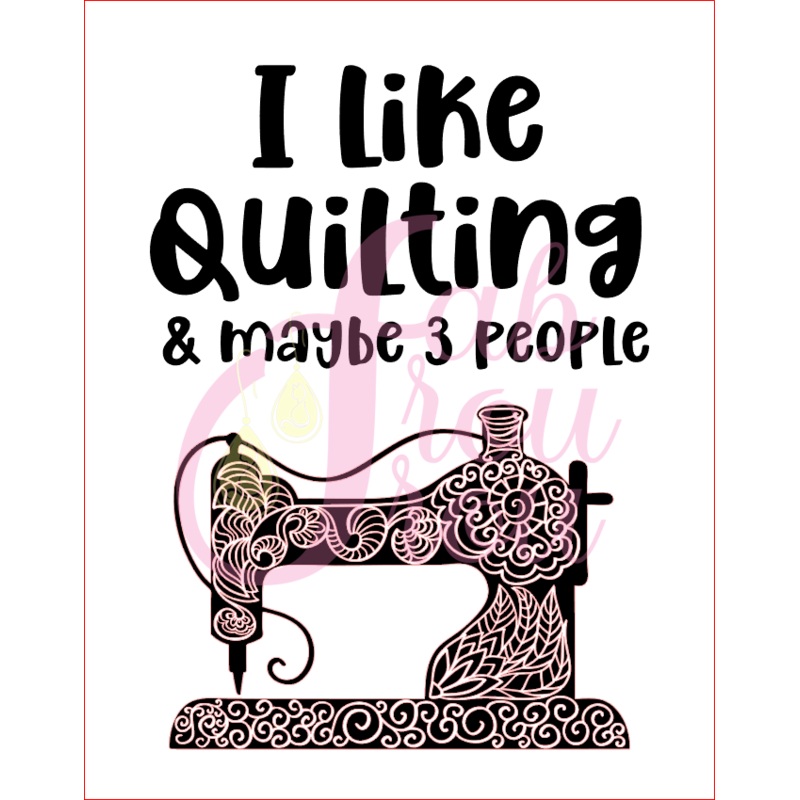 I Like Quilting and 3 People Magnet