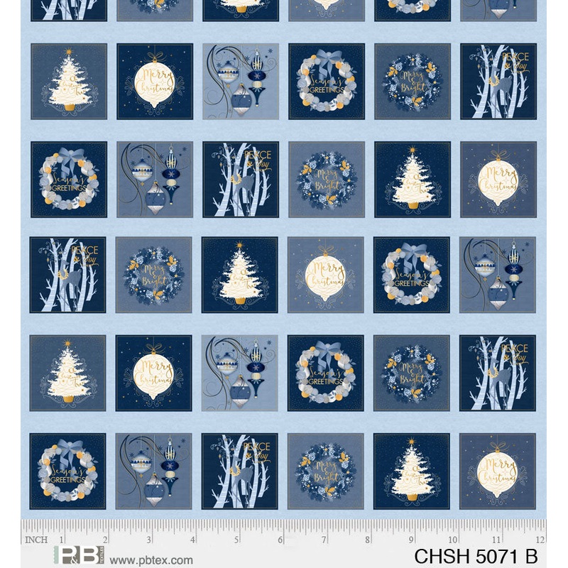 Christmas Shimmer Blue 23″ Panel