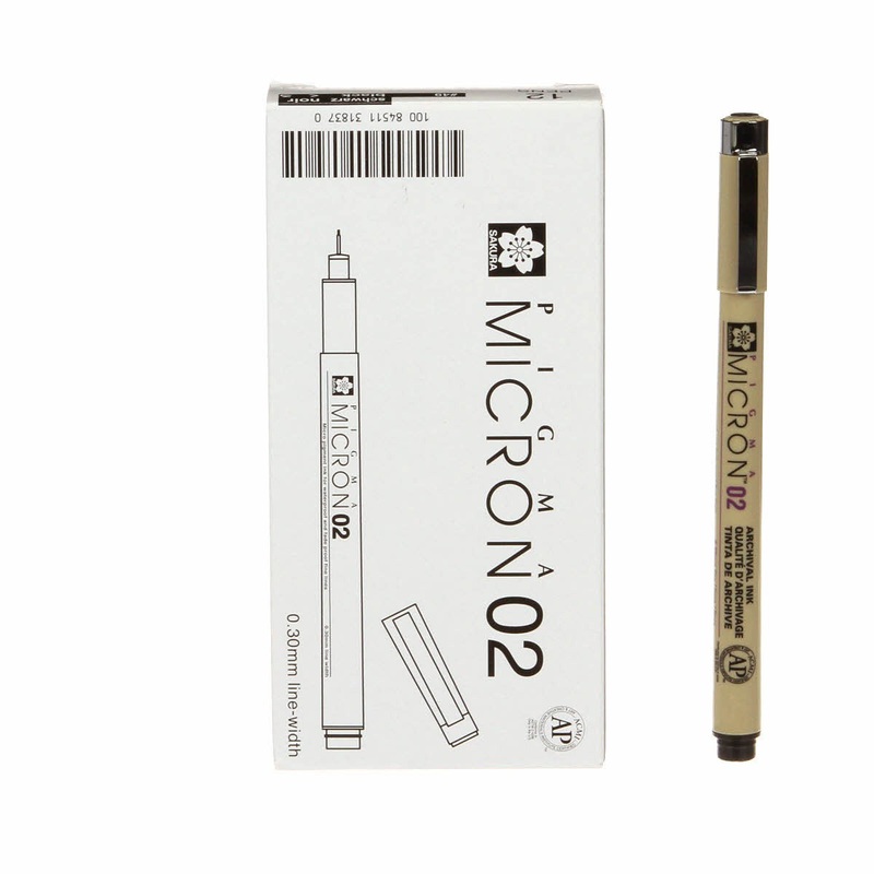 Pigma Micron Pen Black .30mm Size 02