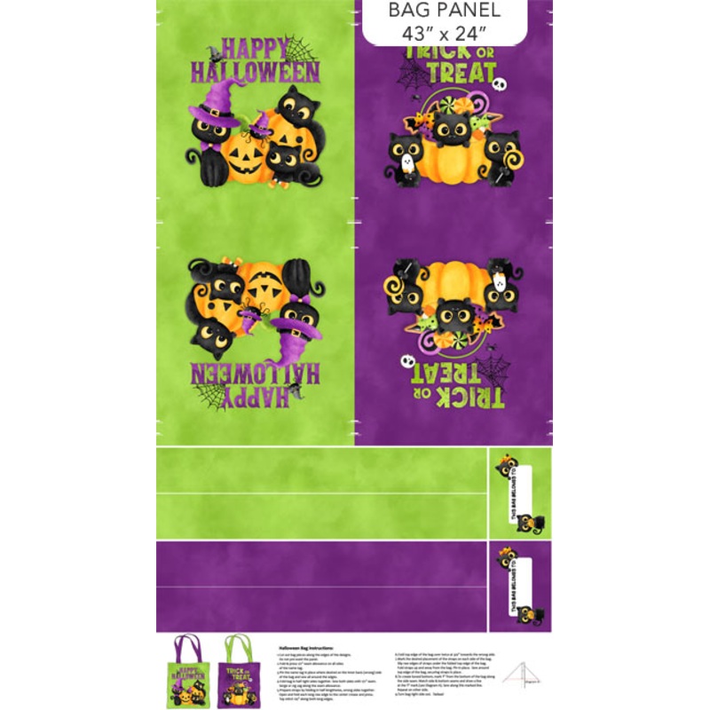 Double Bubble Kitty Trouble 26956-74 Trick or Treat Bag Panel