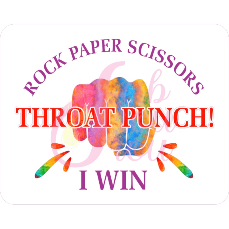 Rock Paper Scissors Throat Punch Magnet