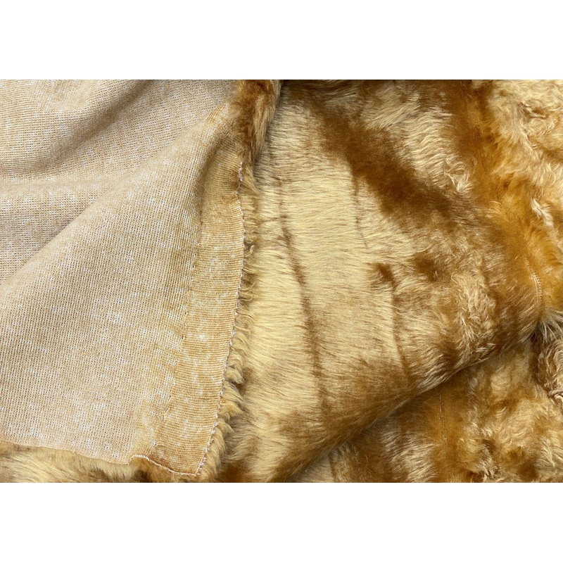 Honey Plain Faux Fur Fabric – 85cms Remnant Honey