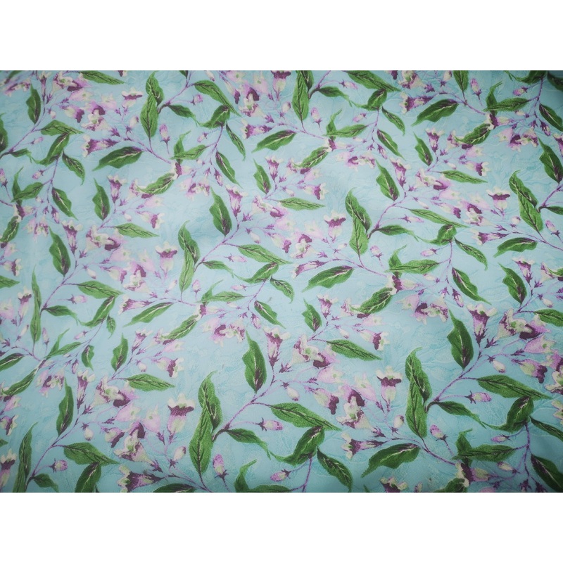 Kahlia – Clearance Printed Crepe Aqua