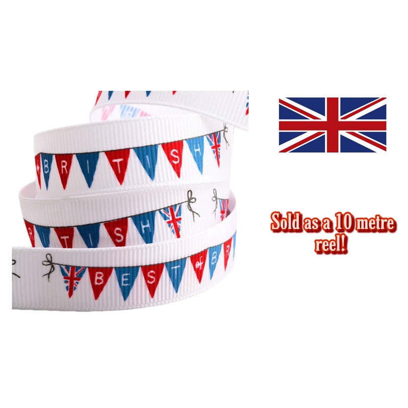 Best British Bunting Flag Grosgrain Ribbon Reel – 10m x 16mm