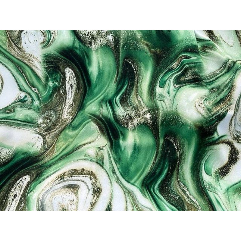 Psychedelic Art – Stretch Crepe Emerald