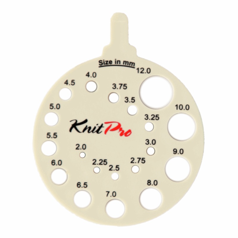 Round Needle Size Gauge (2-12mm)- KNIT PRO Ivory