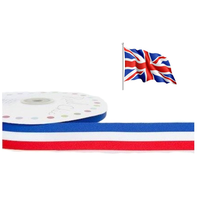 The Union Jack Colours Ribbon 25mm