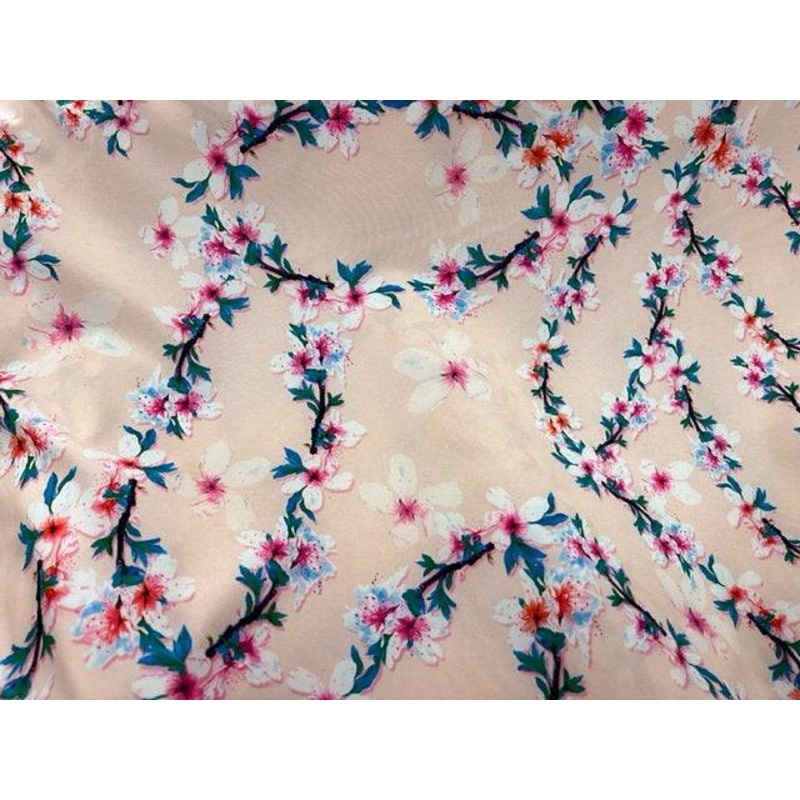 Vines of Love – Stretch Crepe Pastel Pink