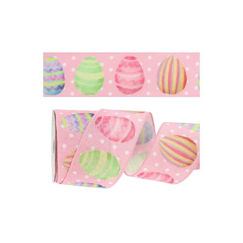 Wired Edge Patterned Easter Eggs – Easter Ribbon Pink