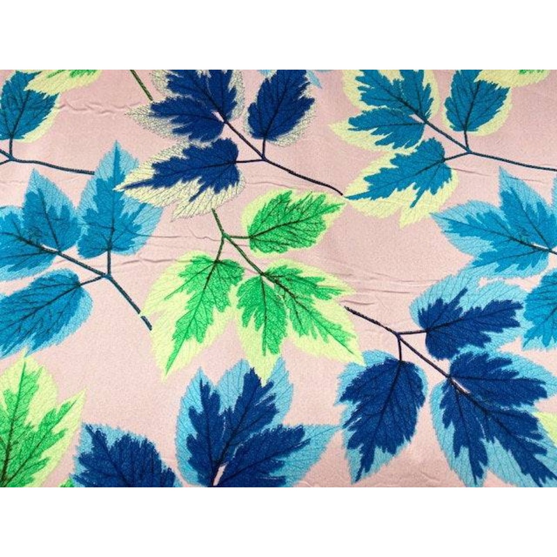 Autumn Leaves – Clearance Printed Crepe Pink