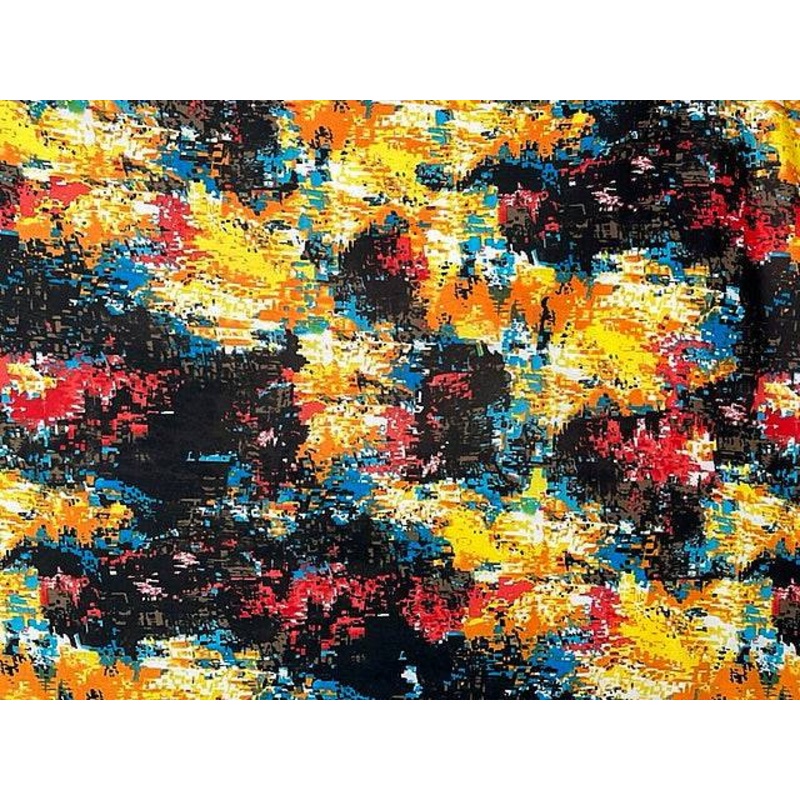 Black Orange Abstract Printed Jersey Black