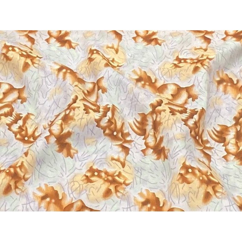 Botanical Grey Hue – Clearance Printed Crepe Rust