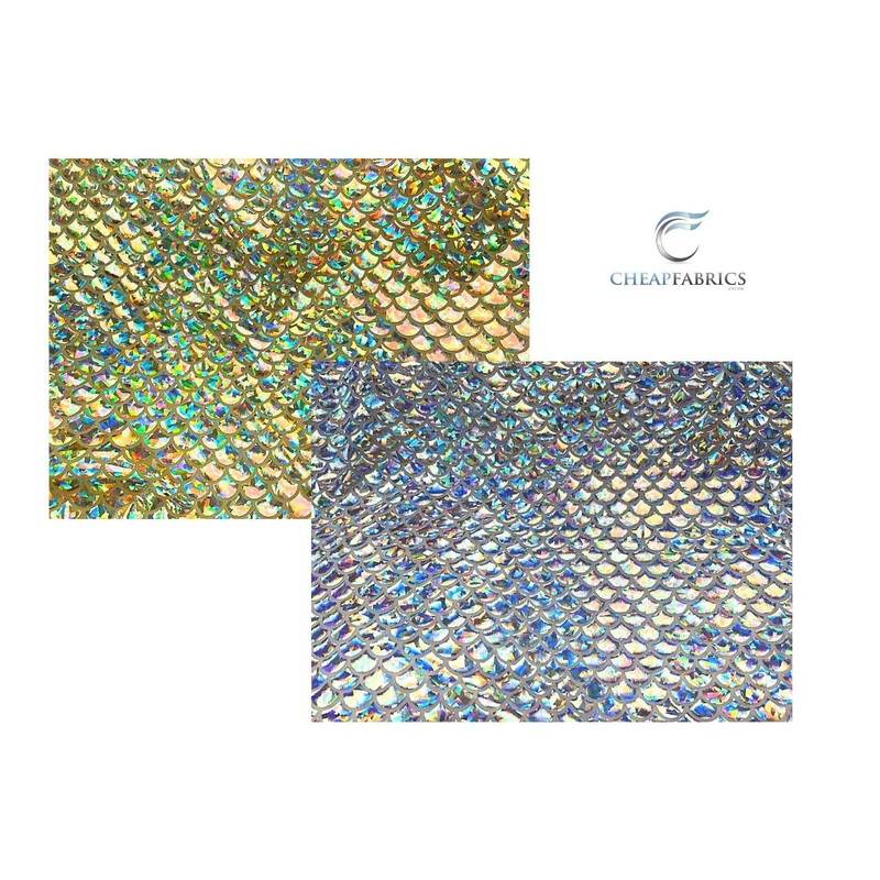 Fish Scales Iridescent Foil Jersey Gold
