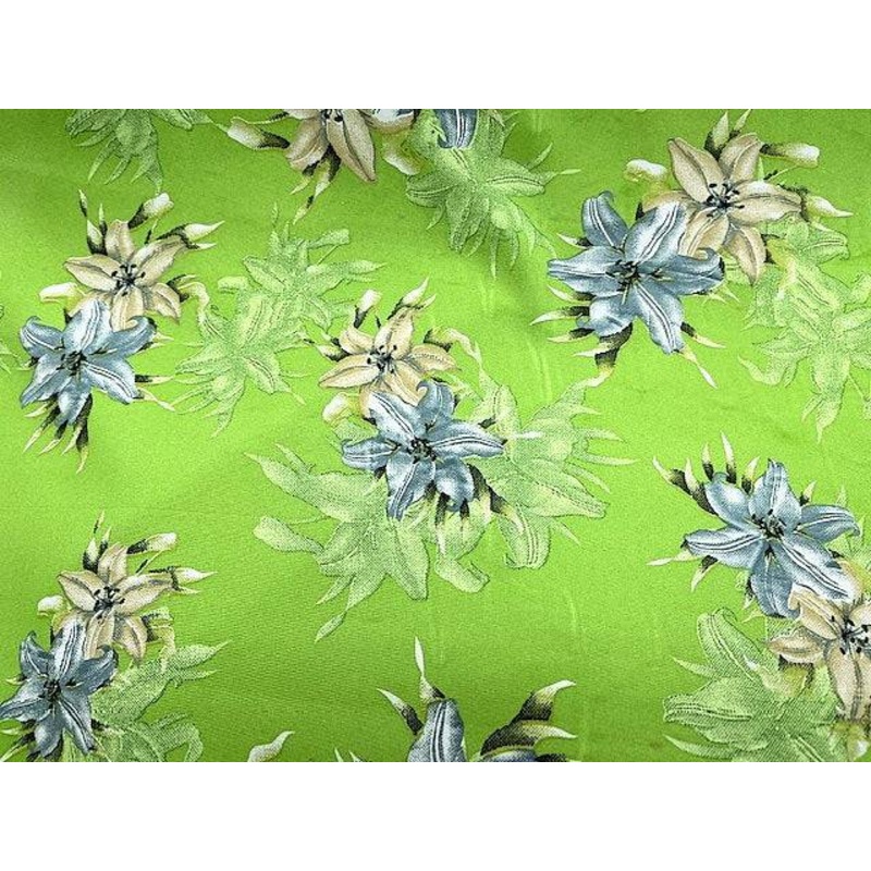Floral Find – Clearance Printed Crepe Lime