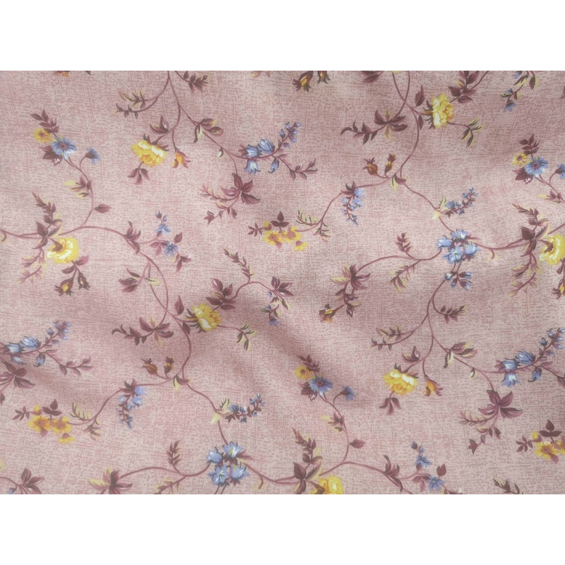 Floral Garden – Clearance Printed Crepe Pastel Pink