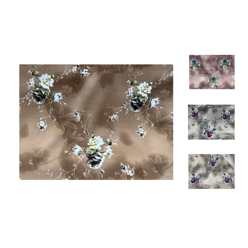 Floral Silhouette – Clearance Printed Crepe Brown