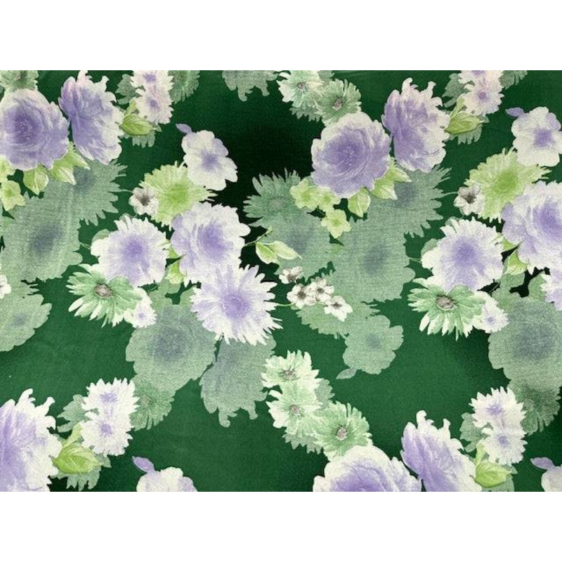 Floral Tranquility – Clearance Printed Crepe Green