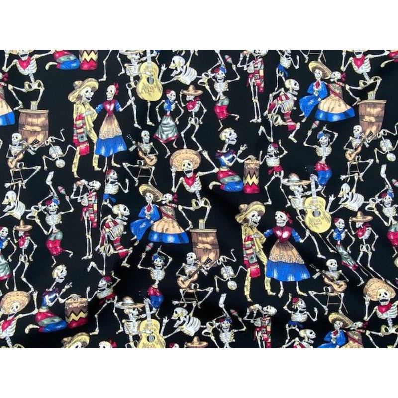 Halloween Party – Cotton Poplin Patchwork Black