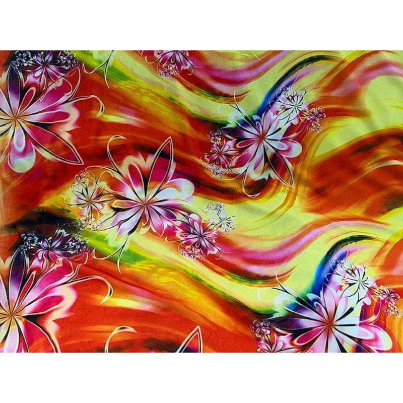 Orange Yellow Border Printed Jersey Orange