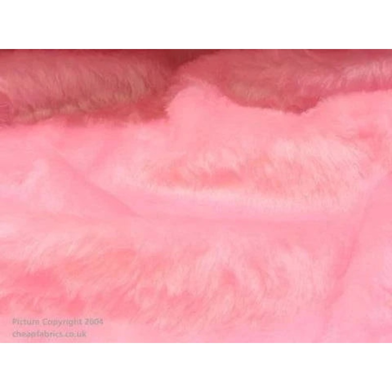 Pink Plain Faux Fur Fabric – 80cms Remnant Pink