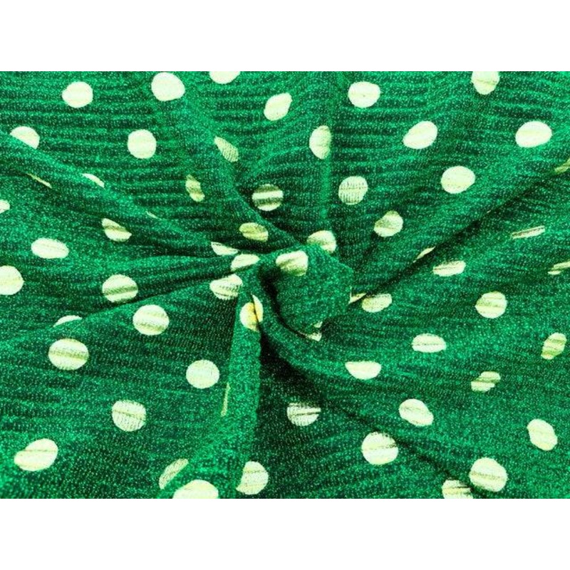 Polka Dots Ribbed Moonlight Jersey Black/Emerald