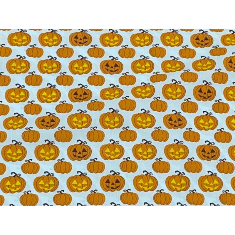 Spooky Pumpkins – Halloween Poly/Cotton Print Orange