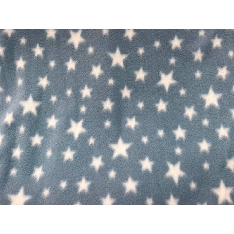 White Stars – Fleece Print Pale Blue