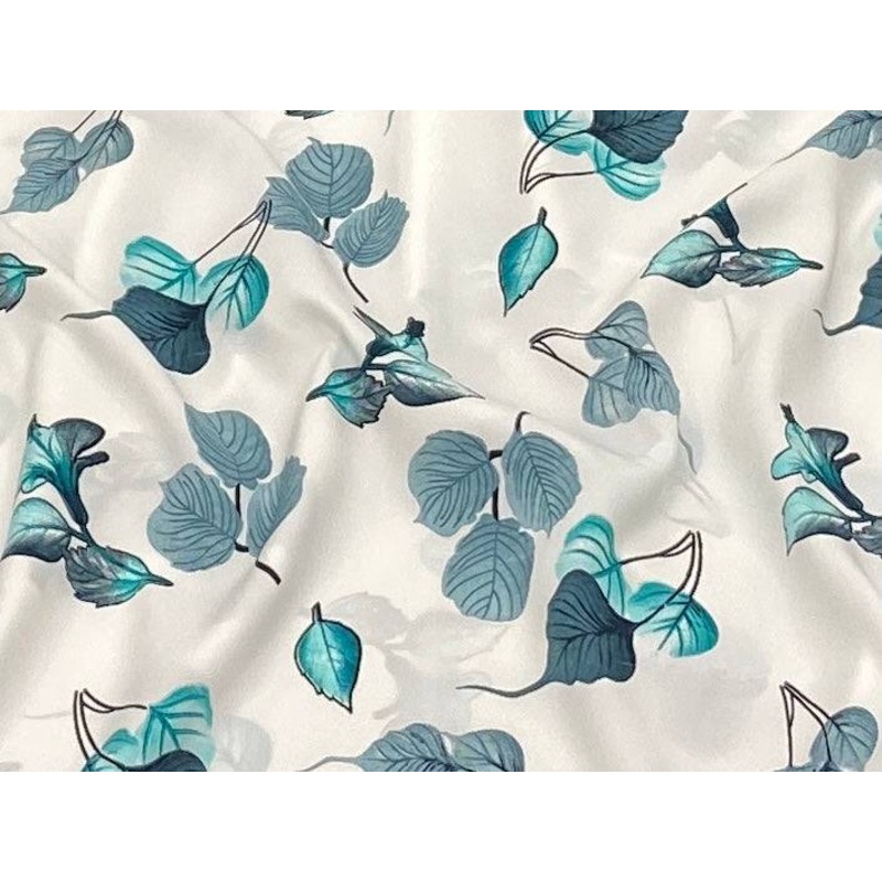 Winter Leaves – Clearance Printed Crepe Jade