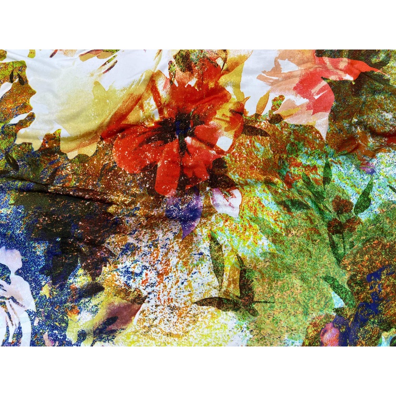 Abstract Art  – Lightweight Printed Jersey Lime