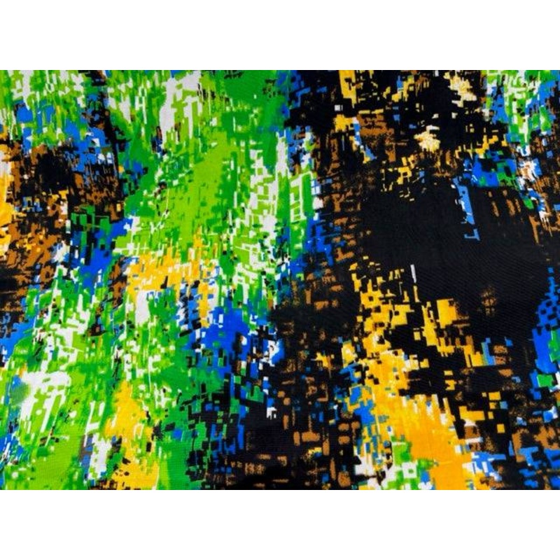 Black Abstract Printed Jersey Black/Green