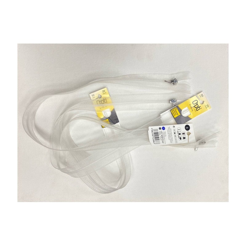 Closed End Transparent Zip – 50cm Long Transparent