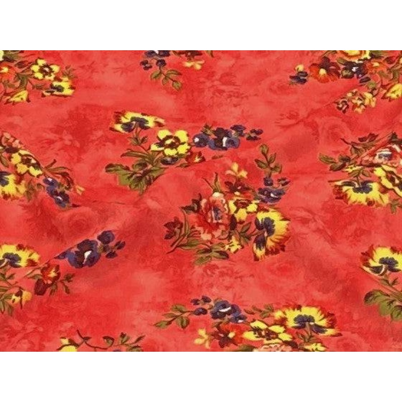 Colourful Burst – Clearance Printed Crepe Coral