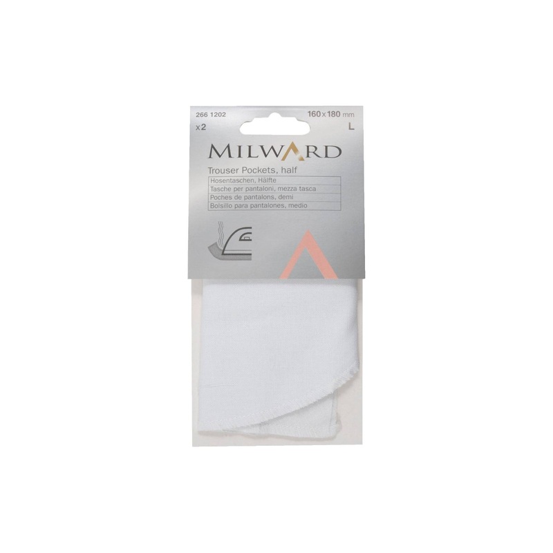 Half Trouser Pockets Iron On – 160mm x 180mm (2 Pcs) White