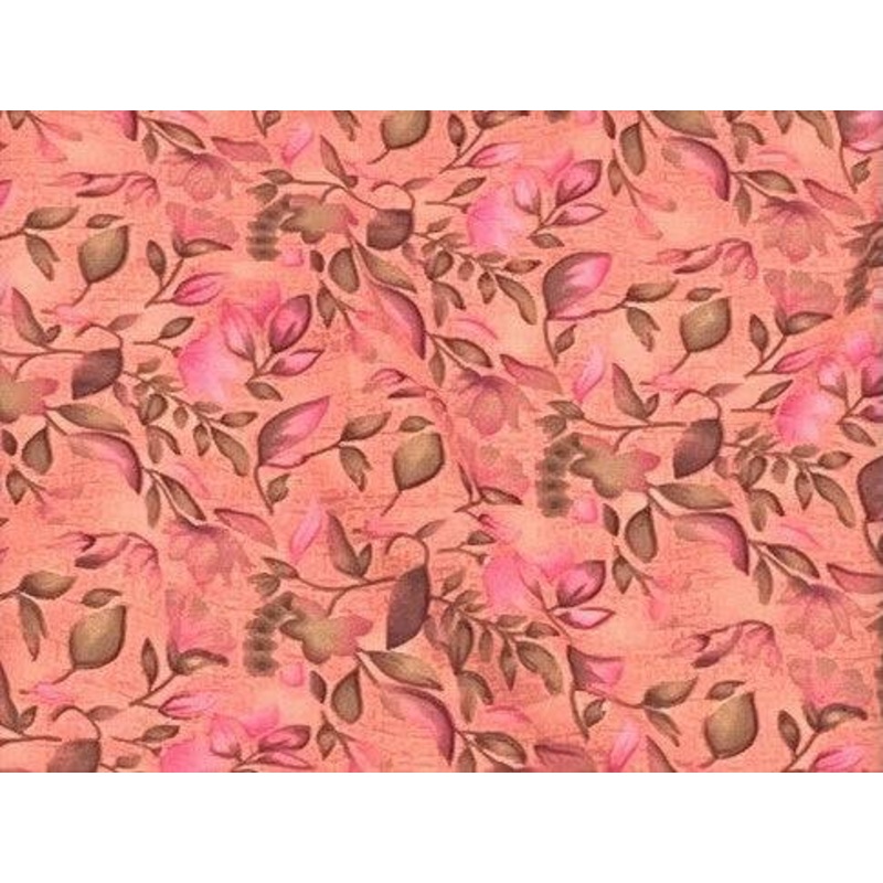 Leafy Dew- Clearance Printed Crepe Pink