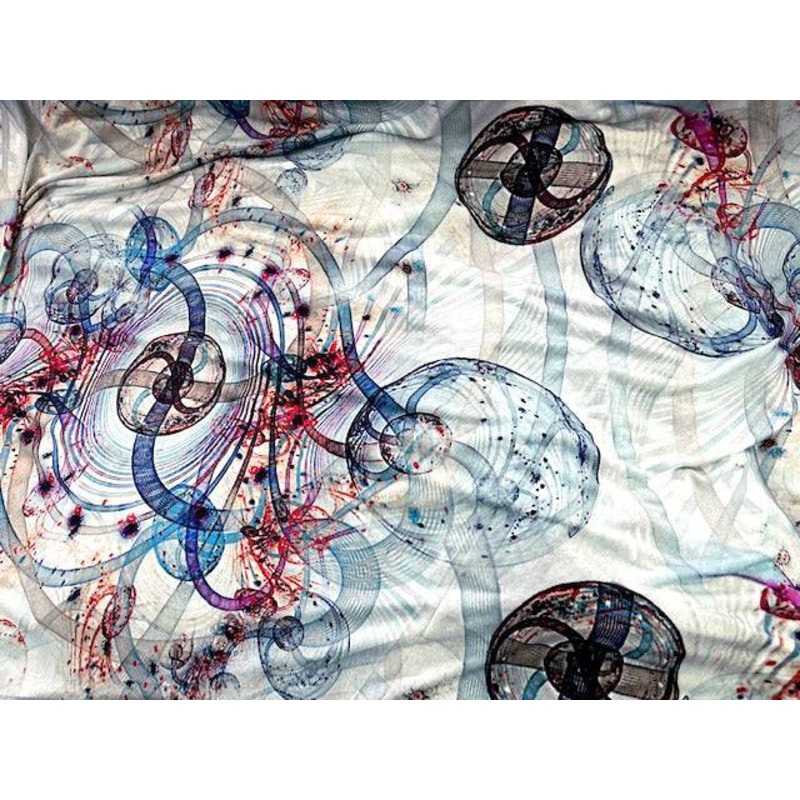 Retro Times –  Printed Lightweight Jersey Pale Blue/Royal