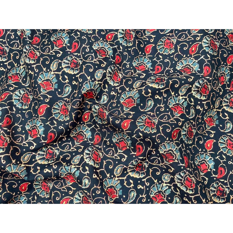 Black Red – Faux Silk Crepe Black/Red