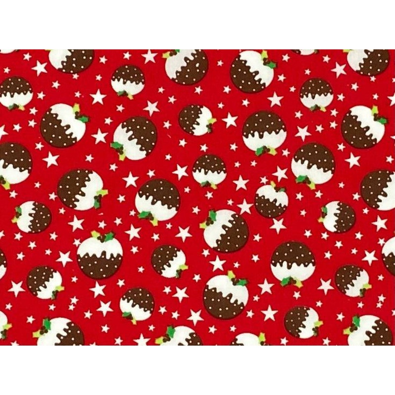 Christmas Puddings – Poly/Cotton Print