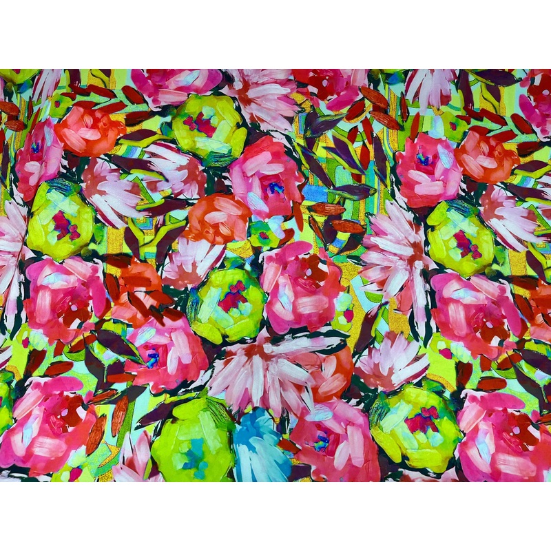 Floral Punch – Super Deluxe Satin Coral/Lime
