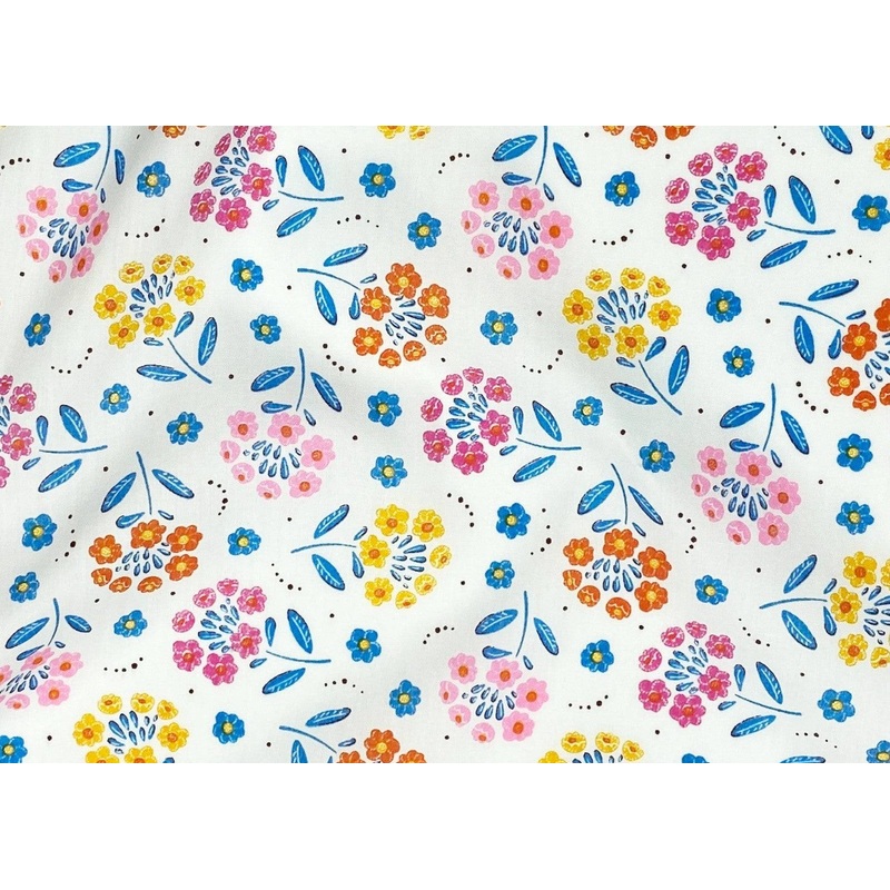Flower Bloom – Poly/Cotton Print Blue