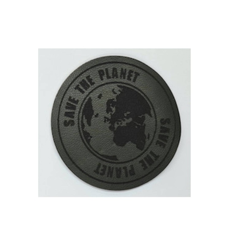 Save The Planet Imitation Leather – Iron -On & Sew-On Patch Black