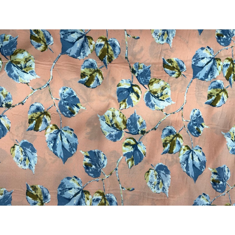 Shaded Leaves – Clearance Printed Crepe Peach