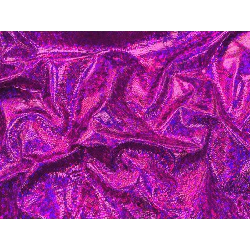 Snakeskin Hologram Fabric Cerise
