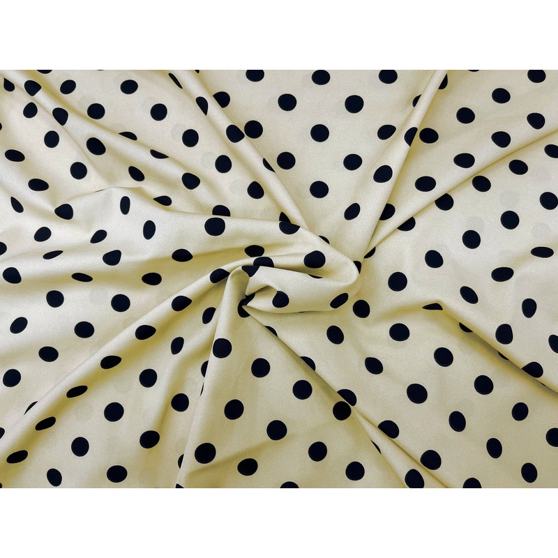 14mm Polka Dots – Printed Crepe Fabric Buttercup