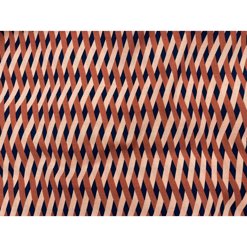 Basketweave  – Clearance Printed Crepe Fabric Rust