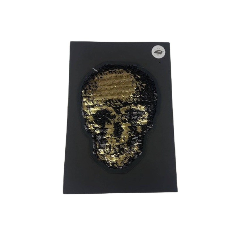 EXTRA LARGE MOTIF:  Skeleton Skull- Iron -On & Sew-On Motif