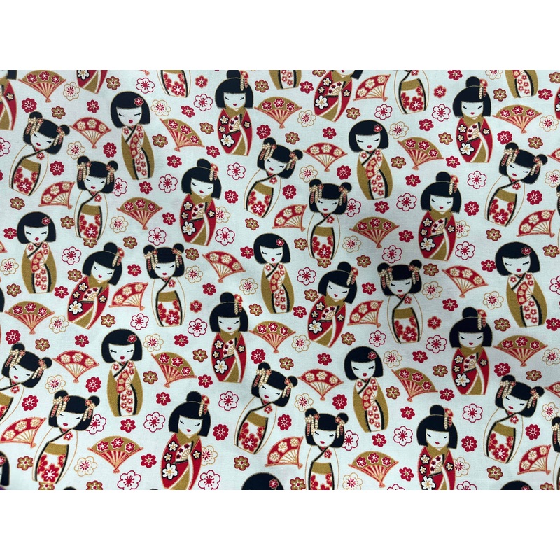 Geisha Girls  – Cotton Poplin Patchwork Ivory