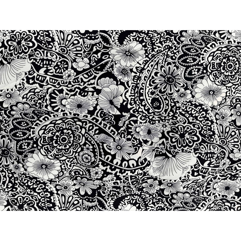 Jasmine – Printed Crepe Fabric Black